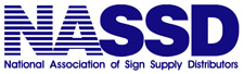 Logo of the national association of sign supply distributors, representing the industry's unity and professionalism.